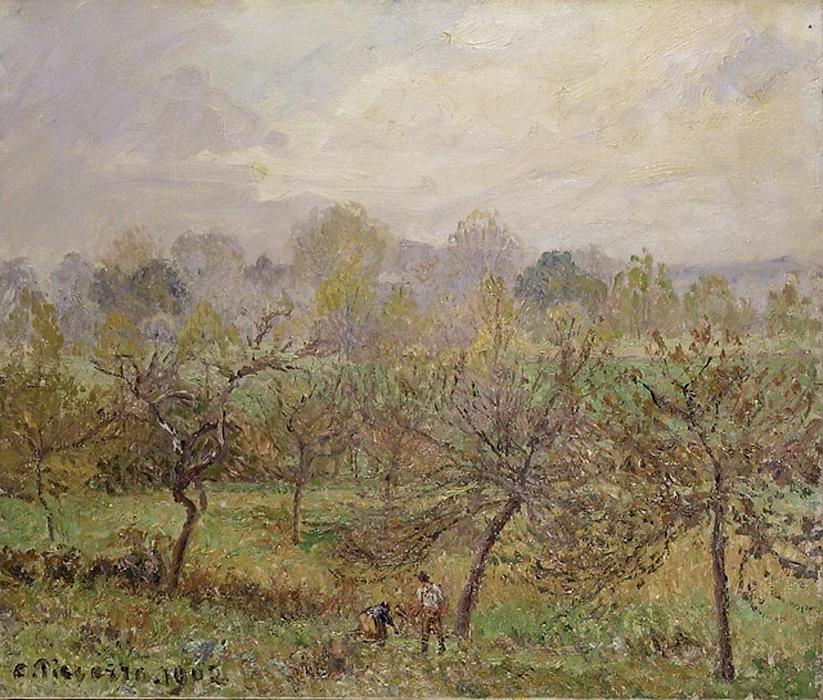 Wikioo.org - Die Enzyklopädie bildender Kunst - Malerei, Kunstwerk von Camille Pissarro - Herbst , morgen nebel , Éragny-sur-Epte