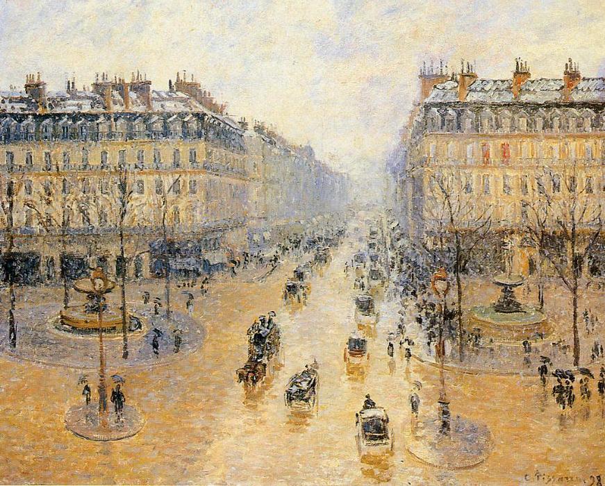 Wikioo.org - The Encyclopedia of Fine Arts - Painting, Artwork by Camille Pissarro - Avenue de l'Opera, Snow Effect