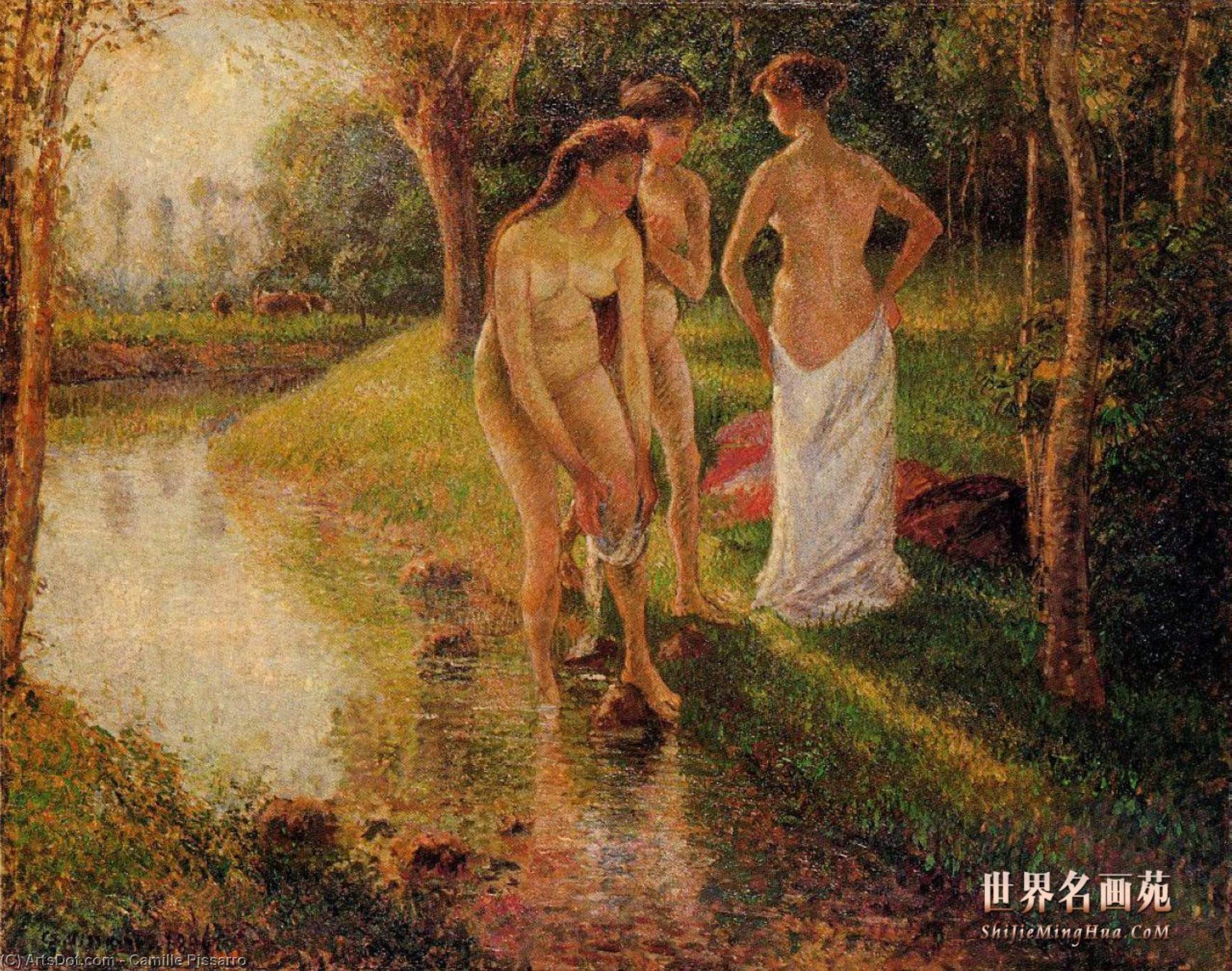 Wikioo.org - The Encyclopedia of Fine Arts - Painting, Artwork by Camille Pissarro - Bathers