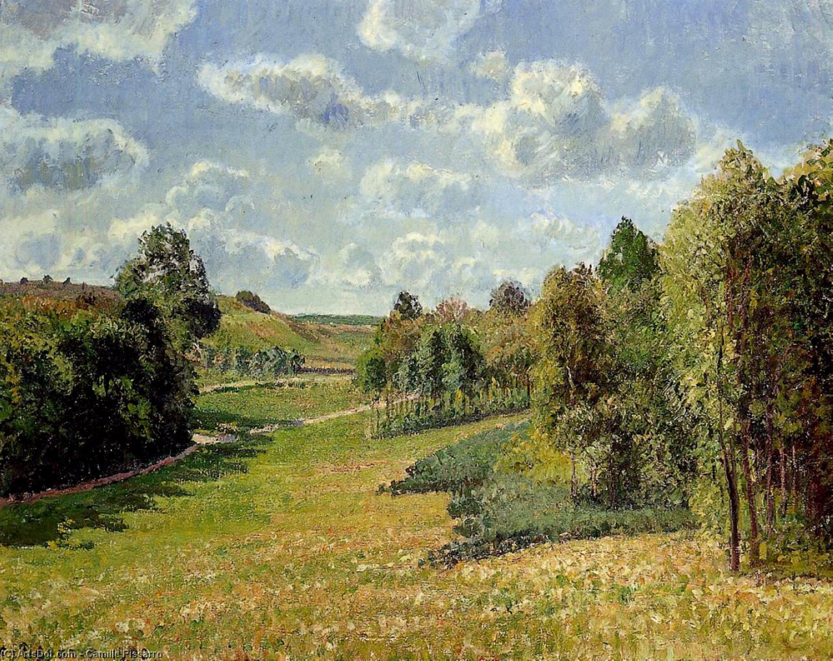 Wikioo.org - The Encyclopedia of Fine Arts - Painting, Artwork by Camille Pissarro - Berneval Meadows, Morning