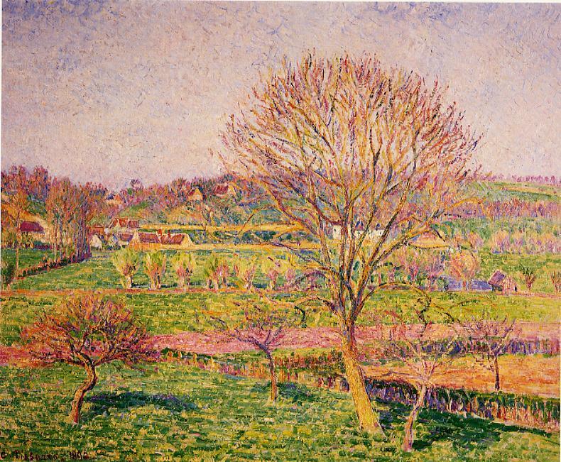 WikiOO.org - Encyclopedia of Fine Arts - Maľba, Artwork Camille Pissarro - Big Walnut Tree at Eragny