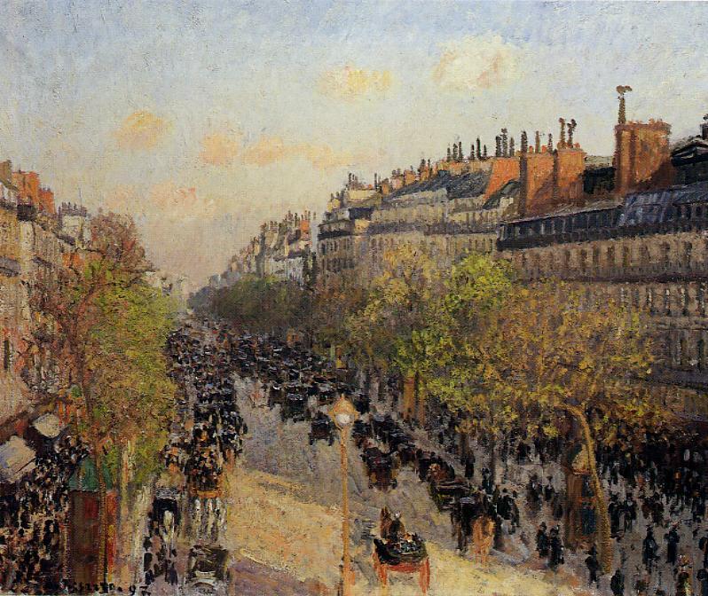 WikiOO.org - Encyclopedia of Fine Arts - Maalaus, taideteos Camille Pissarro - Boulevard Montmartre, Sunset