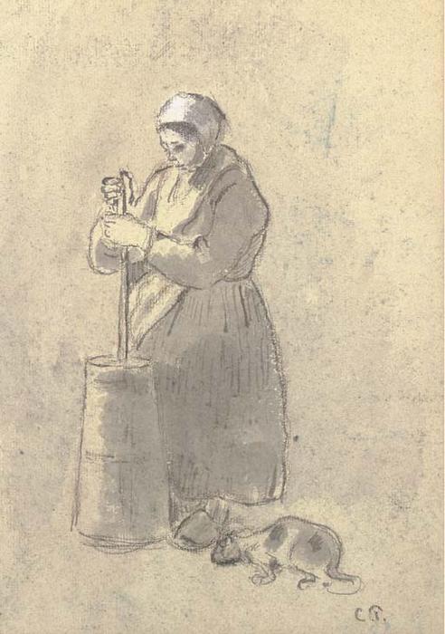 WikiOO.org - Encyclopedia of Fine Arts - Maleri, Artwork Camille Pissarro - Bretonne à la Barette