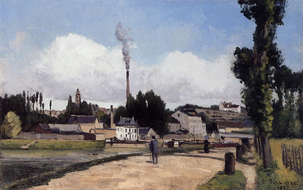 Wikioo.org - The Encyclopedia of Fine Arts - Painting, Artwork by Camille Pissarro - By the Oise at Pontoise