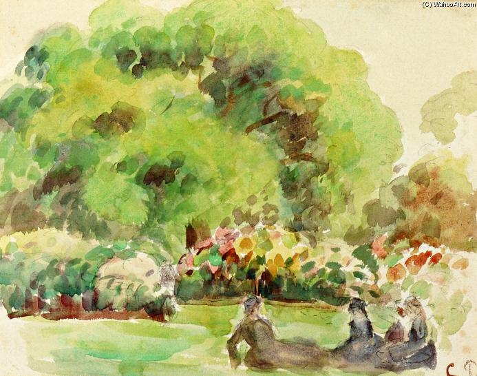 Wikoo.org - موسوعة الفنون الجميلة - اللوحة، العمل الفني Camille Pissarro - Cagnes Landscape