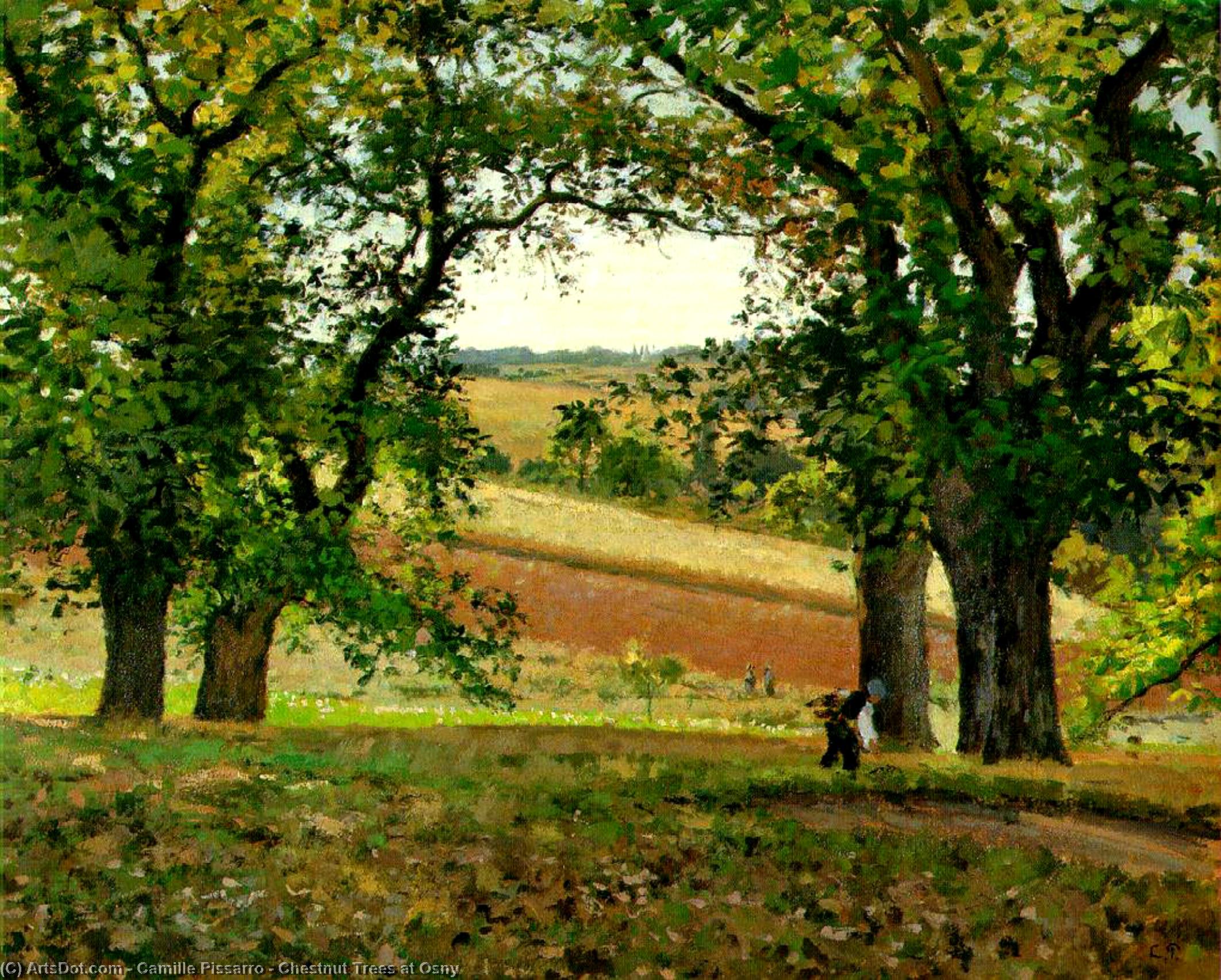 Wikioo.org - The Encyclopedia of Fine Arts - Painting, Artwork by Camille Pissarro - Chestnut Trees at Osny