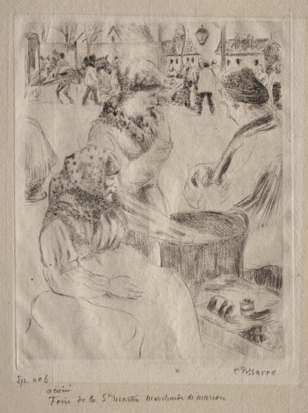 WikiOO.org - Encyclopedia of Fine Arts - Maalaus, taideteos Camille Pissarro - Chestnut Vendor
