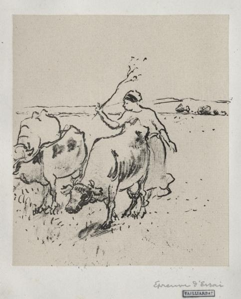 WikiOO.org - Εγκυκλοπαίδεια Καλών Τεχνών - Ζωγραφική, έργα τέχνης Camille Pissarro - Cowherder