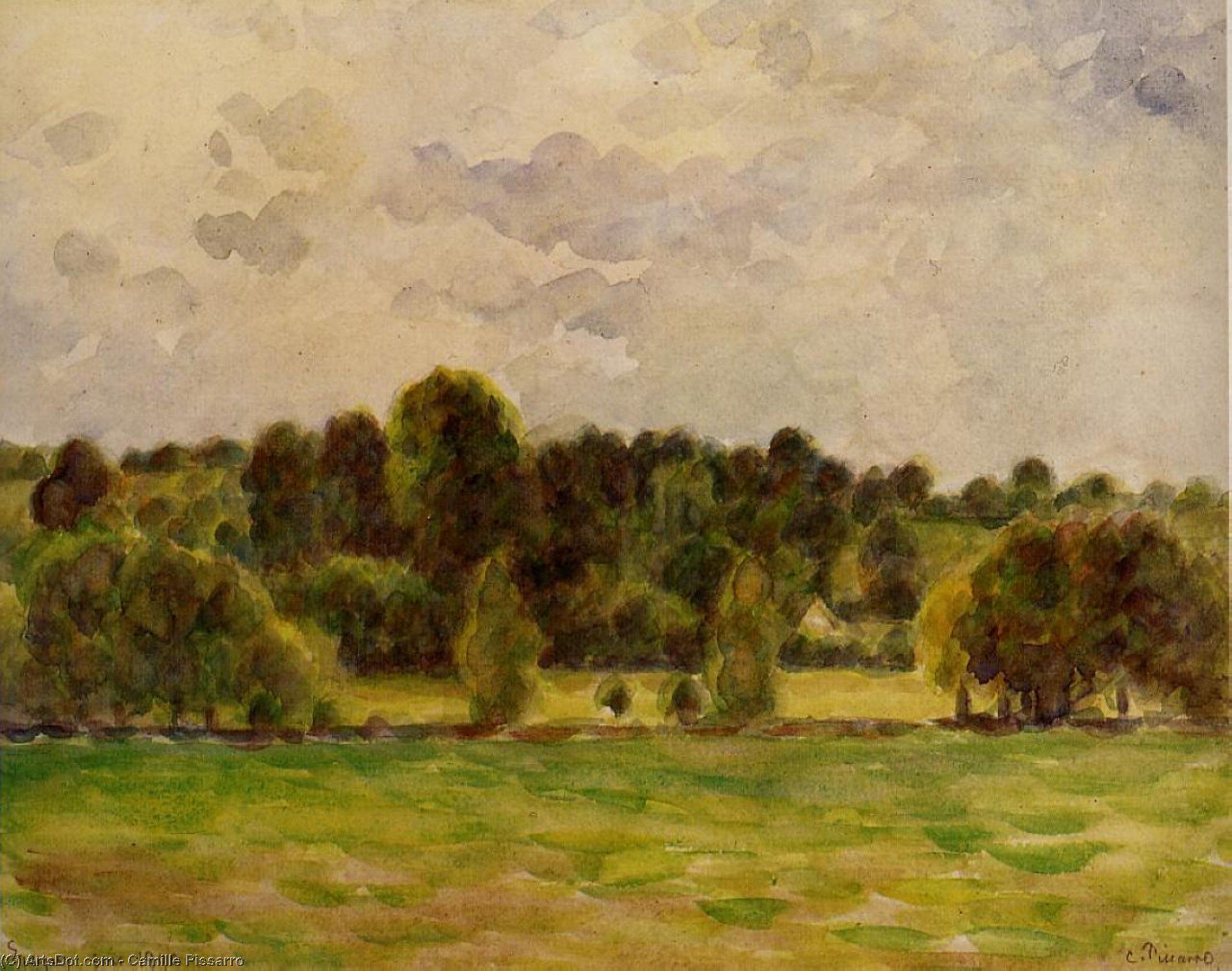 Wikioo.org - The Encyclopedia of Fine Arts - Painting, Artwork by Camille Pissarro - Eragny, Twilight