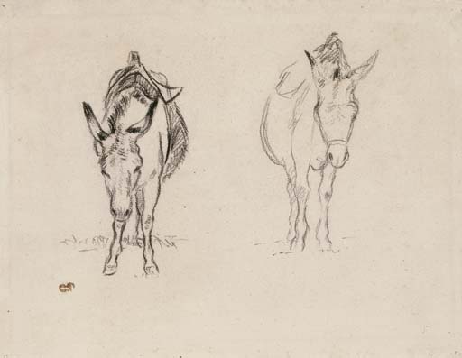 WikiOO.org - Encyclopedia of Fine Arts - Maalaus, taideteos Camille Pissarro - Etudes d'ânes