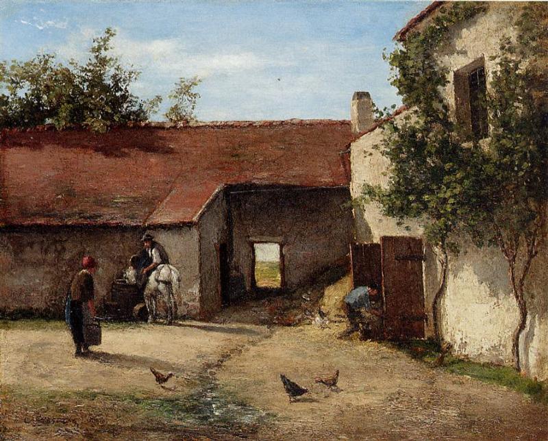 Wikioo.org - The Encyclopedia of Fine Arts - Painting, Artwork by Camille Pissarro - Farmyard