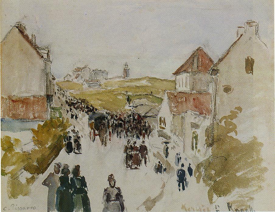 WikiOO.org - Encyclopedia of Fine Arts - Maľba, Artwork Camille Pissarro - Feast Day in Knokke
