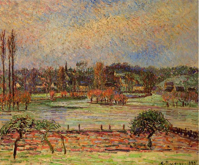 Wikioo.org - The Encyclopedia of Fine Arts - Painting, Artwork by Camille Pissarro - Flood, Morning Effect, Eragny
