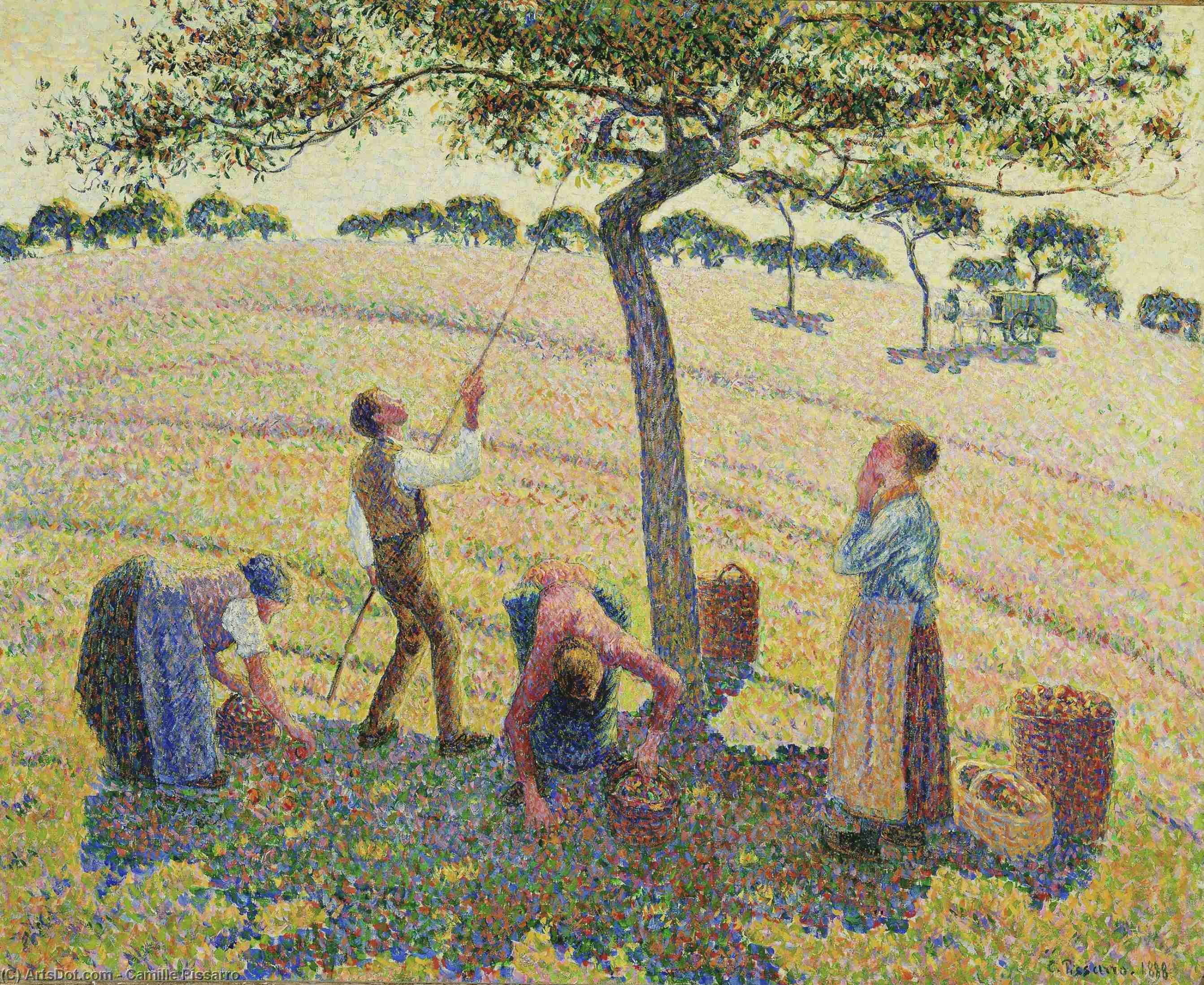 Wikioo.org - The Encyclopedia of Fine Arts - Painting, Artwork by Camille Pissarro - Flowering Apple Trees, Eragny