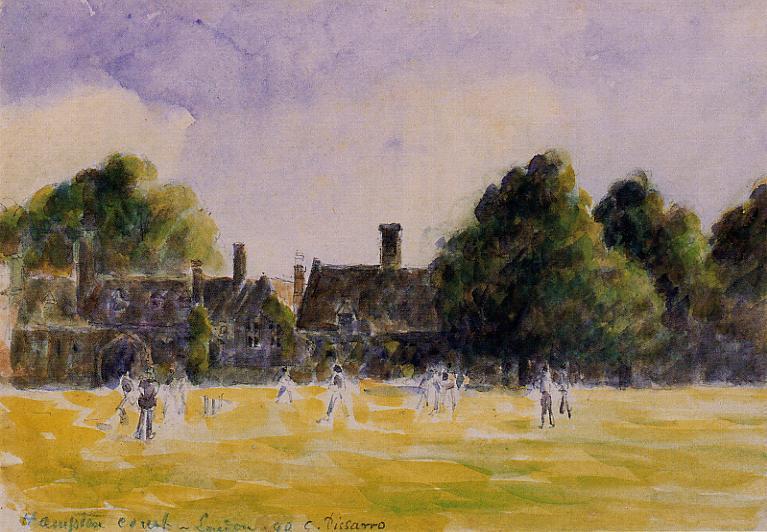 WikiOO.org - Enciklopedija dailės - Tapyba, meno kuriniai Camille Pissarro - Hampton Court Green