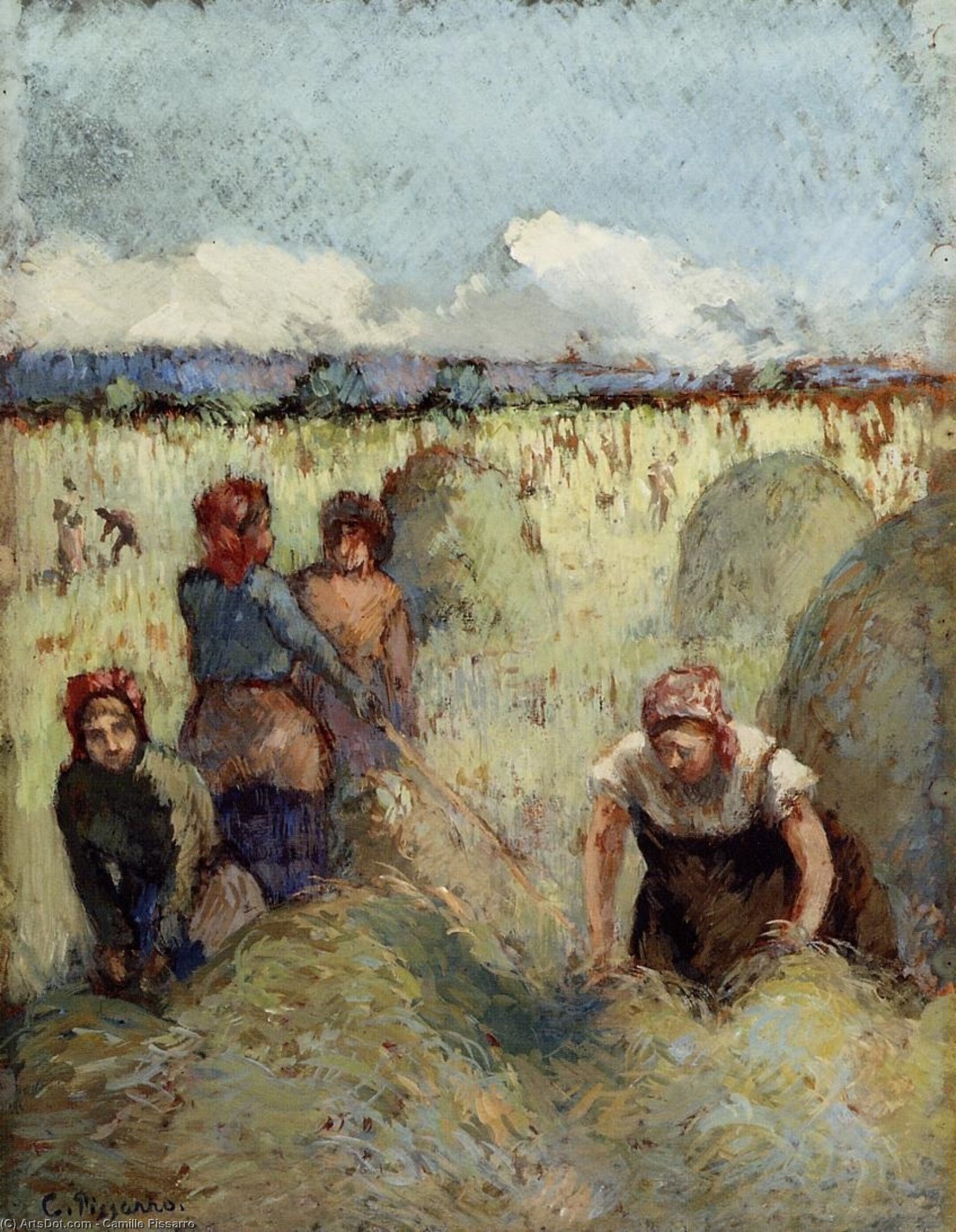 WikiOO.org - Енциклопедія образотворчого мистецтва - Живопис, Картини
 Camille Pissarro - Haymaking 1