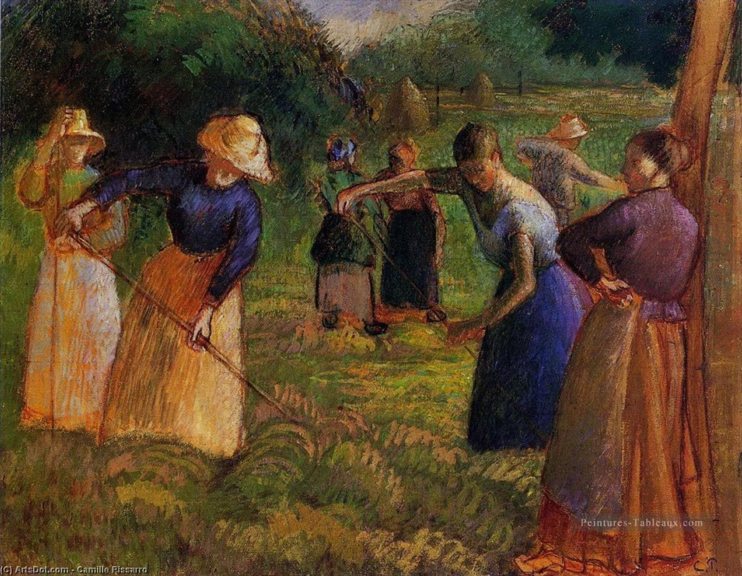 Wikioo.org - The Encyclopedia of Fine Arts - Painting, Artwork by Camille Pissarro - Haymaking in Eragny