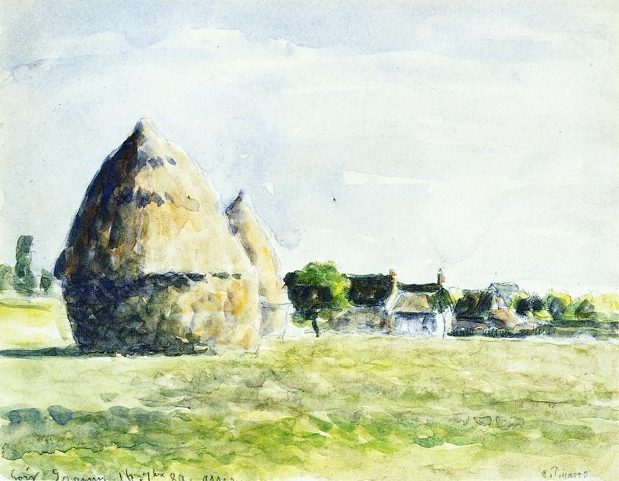 Wikioo.org - The Encyclopedia of Fine Arts - Painting, Artwork by Camille Pissarro - Haystacks