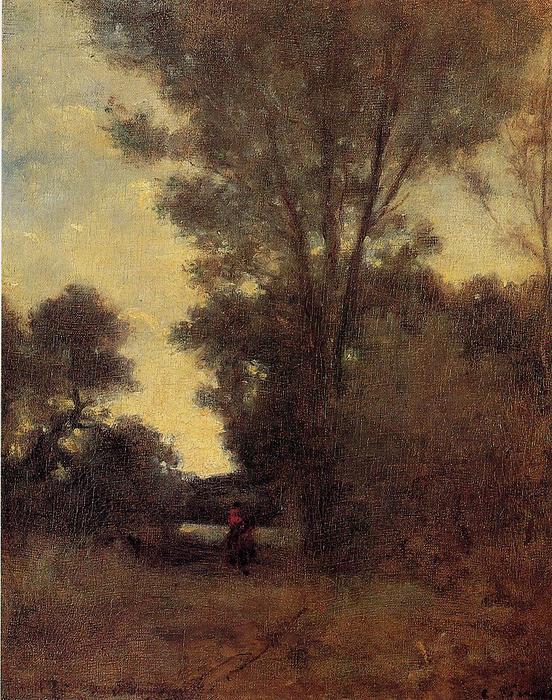 WikiOO.org - Encyclopedia of Fine Arts - Schilderen, Artwork Camille Pissarro - Horseman in the Forest