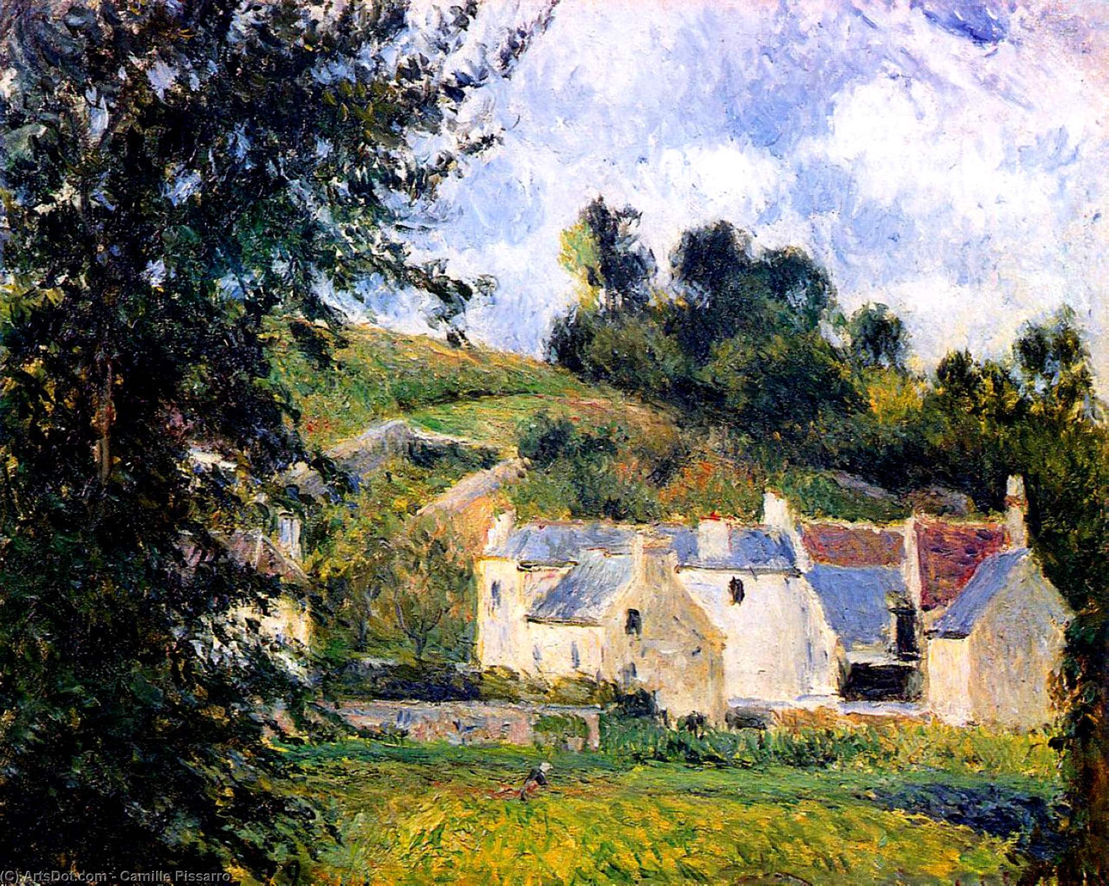 WikiOO.org - Encyclopedia of Fine Arts - Lukisan, Artwork Camille Pissarro - Houses of l'Hermitage, Pontoise