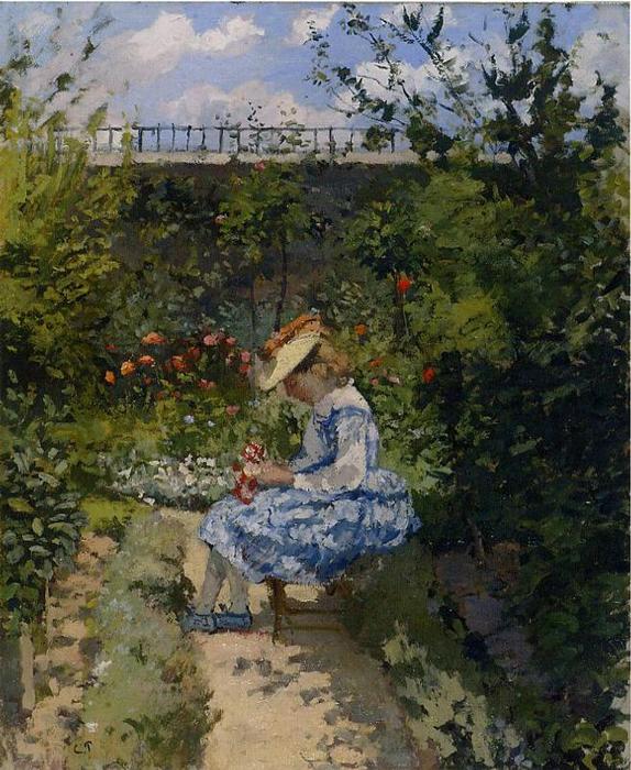 Wikioo.org - The Encyclopedia of Fine Arts - Painting, Artwork by Camille Pissarro - Jeanne in the Garden, Pontoise