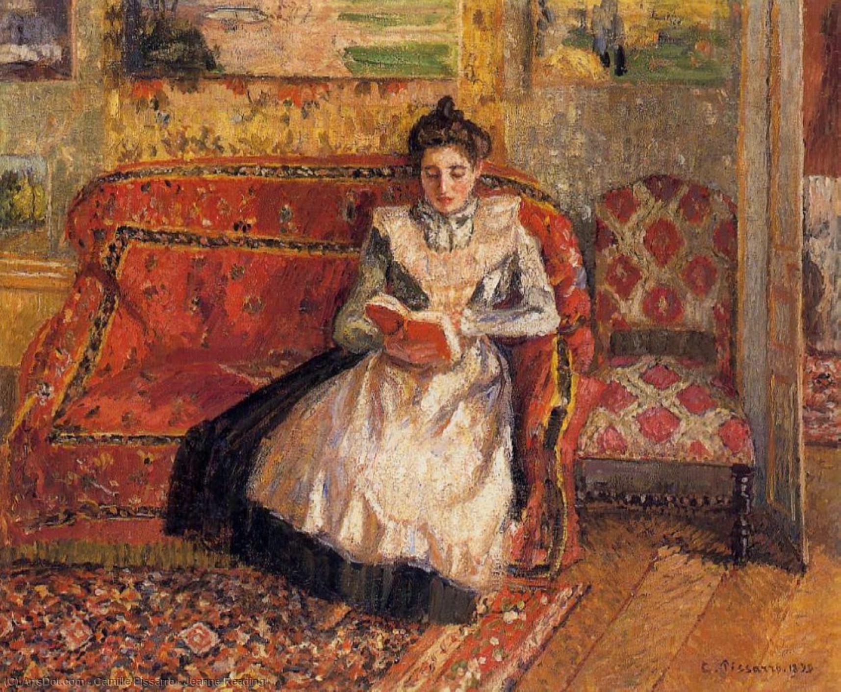 Wikioo.org - The Encyclopedia of Fine Arts - Painting, Artwork by Camille Pissarro - Jeanne Reading