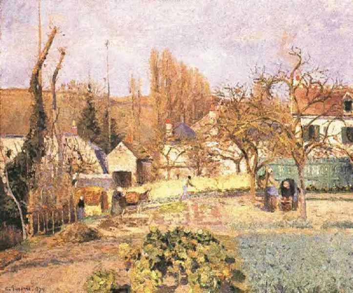 Wikioo.org - The Encyclopedia of Fine Arts - Painting, Artwork by Camille Pissarro - Kitchen Garden at the Hermitage, Pontoise