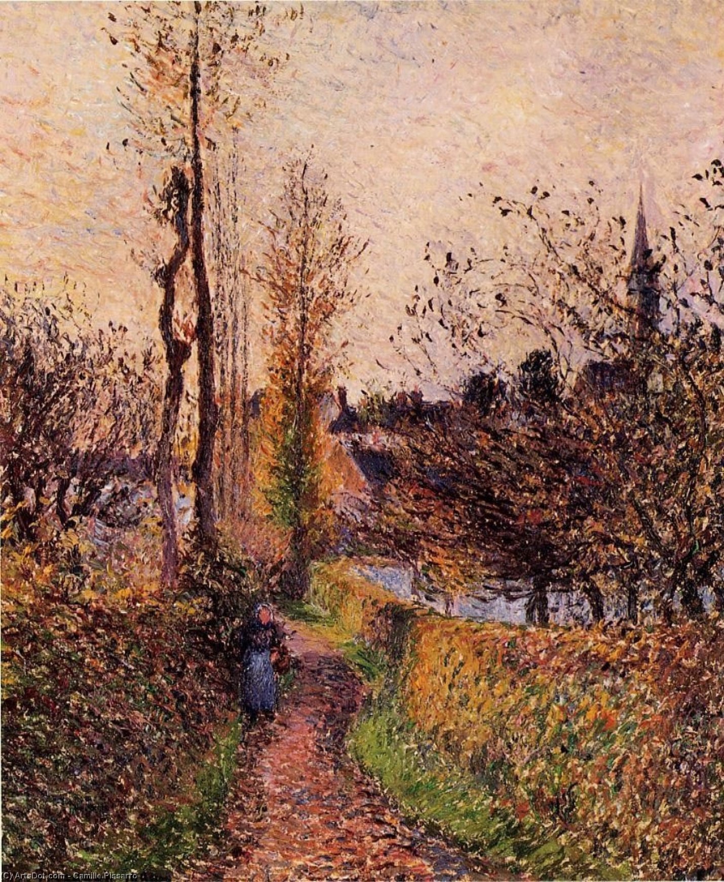 WikiOO.org - Encyclopedia of Fine Arts - Maleri, Artwork Camille Pissarro - La Sentier de Basincourt