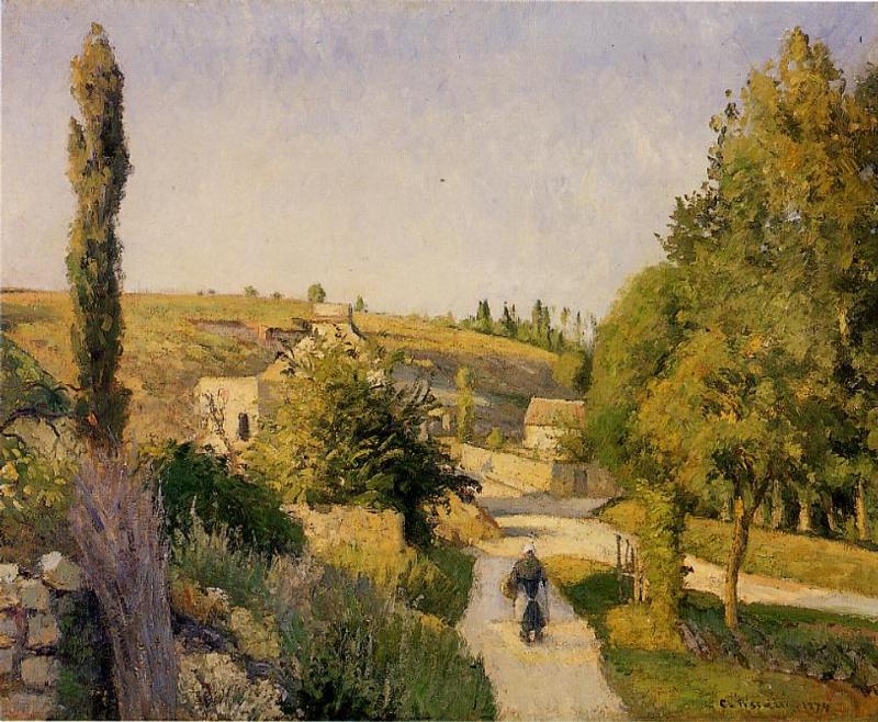 Wikioo.org - The Encyclopedia of Fine Arts - Painting, Artwork by Camille Pissarro - Landscape at l'Hermitage, Pontoise