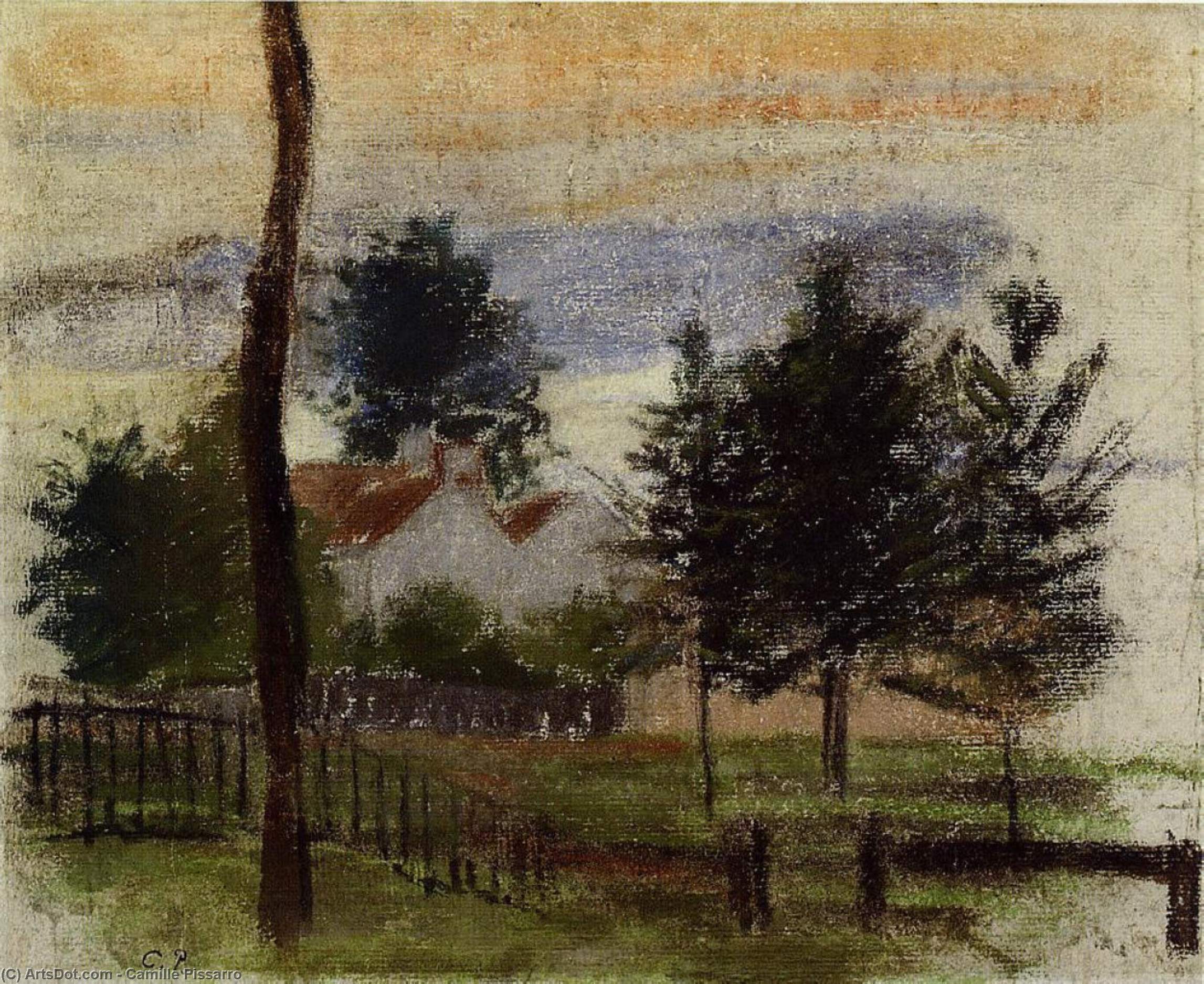 Wikioo.org - สารานุกรมวิจิตรศิลป์ - จิตรกรรม Camille Pissarro - Landscape at Louveciennes 1
