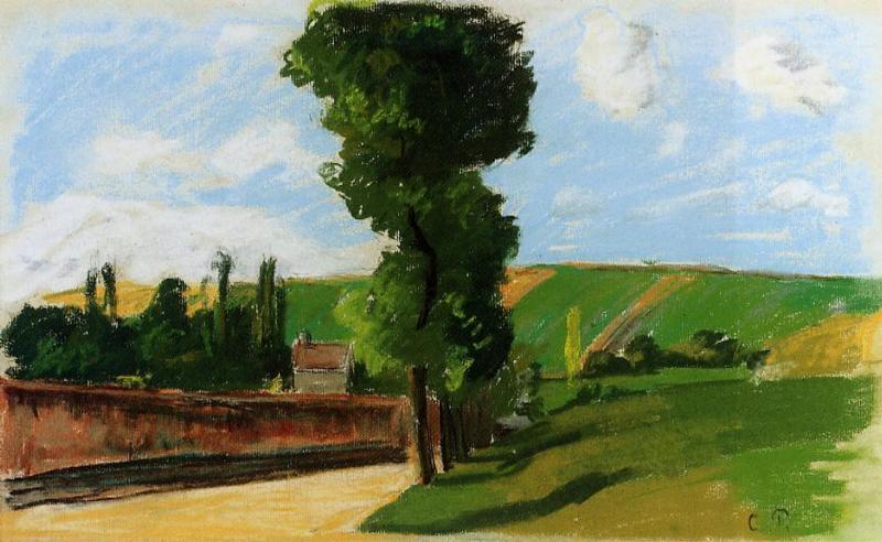 Wikioo.org - The Encyclopedia of Fine Arts - Painting, Artwork by Camille Pissarro - Landscape at Pontoise 1