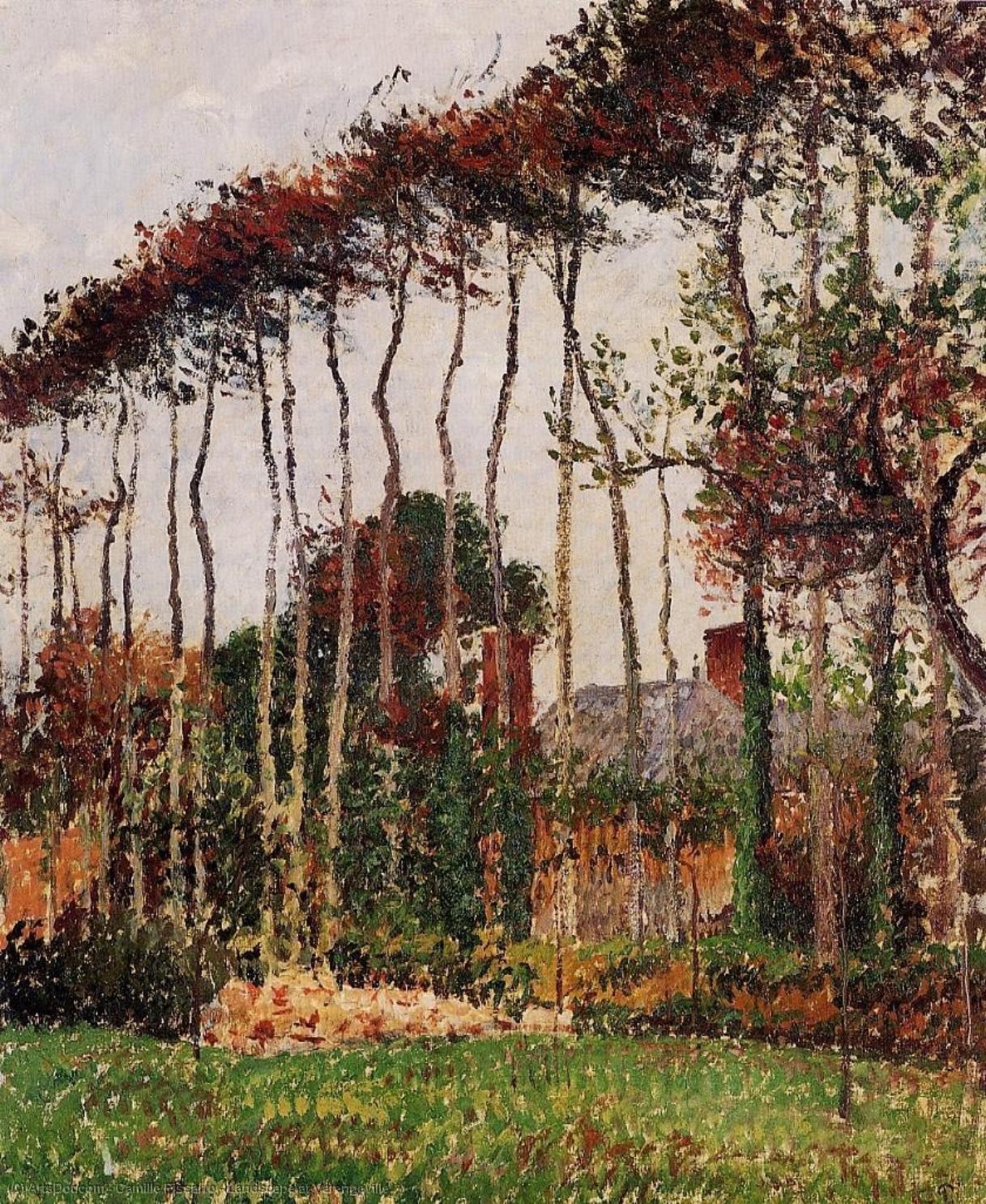 Wikioo.org - สารานุกรมวิจิตรศิลป์ - จิตรกรรม Camille Pissarro - Landscape at Varengeville