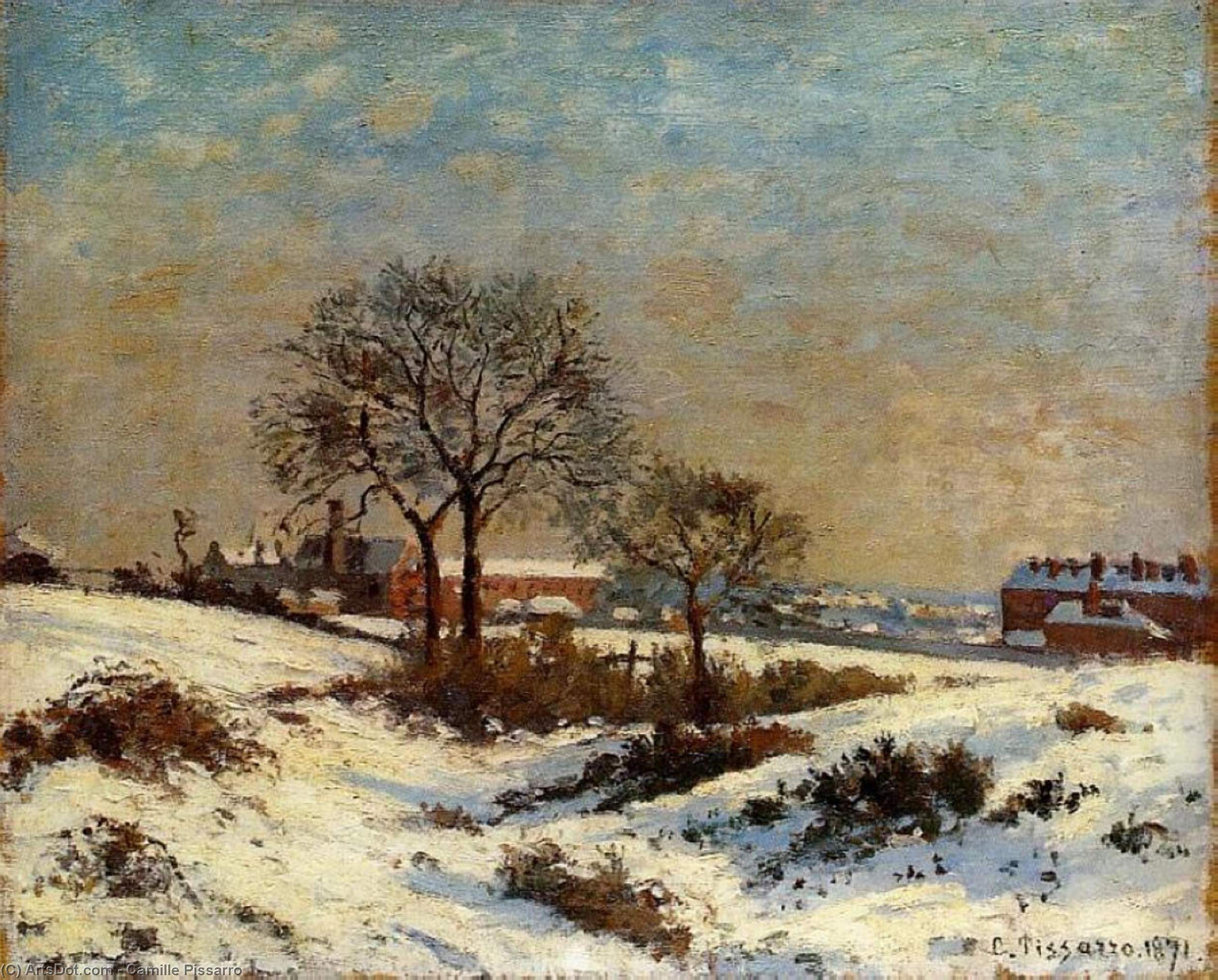 Wikioo.org - The Encyclopedia of Fine Arts - Painting, Artwork by Camille Pissarro - Landscape under Snow, Upper Norwood