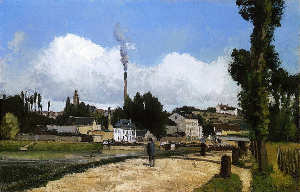 Wikioo.org - The Encyclopedia of Fine Arts - Painting, Artwork by Camille Pissarro - Landscape with Factory