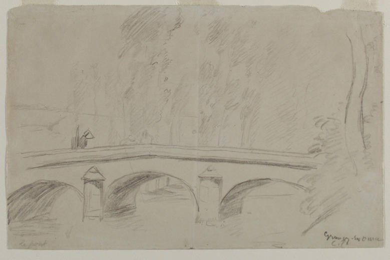 WikiOO.org - Encyclopedia of Fine Arts - Festés, Grafika Camille Pissarro - Le Pont de Grancey-sur-Ource