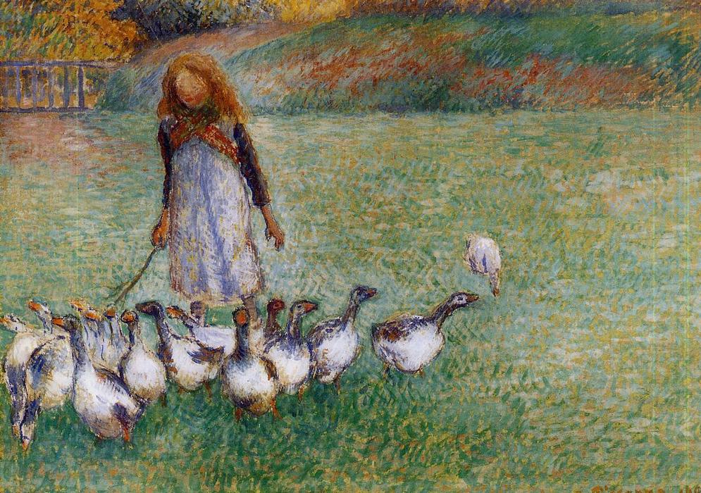 WikiOO.org - Encyclopedia of Fine Arts - Maleri, Artwork Camille Pissarro - Little Goose Girl