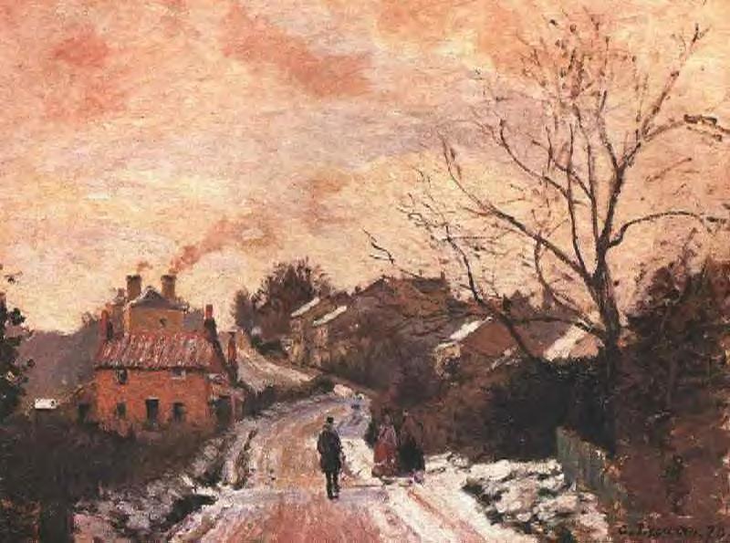 WikiOO.org - Encyclopedia of Fine Arts - Malba, Artwork Camille Pissarro - Lower Norwood under Snow
