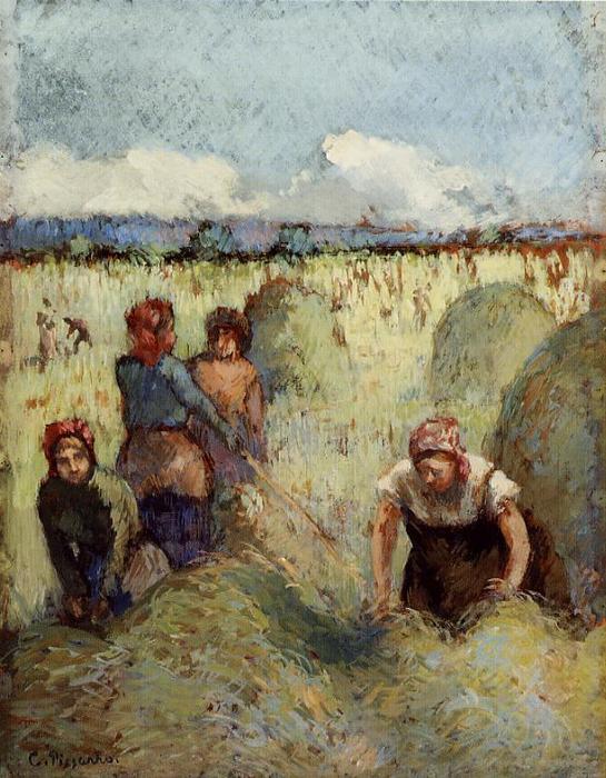 Wikioo.org - The Encyclopedia of Fine Arts - Painting, Artwork by Camille Pissarro - Making Hay