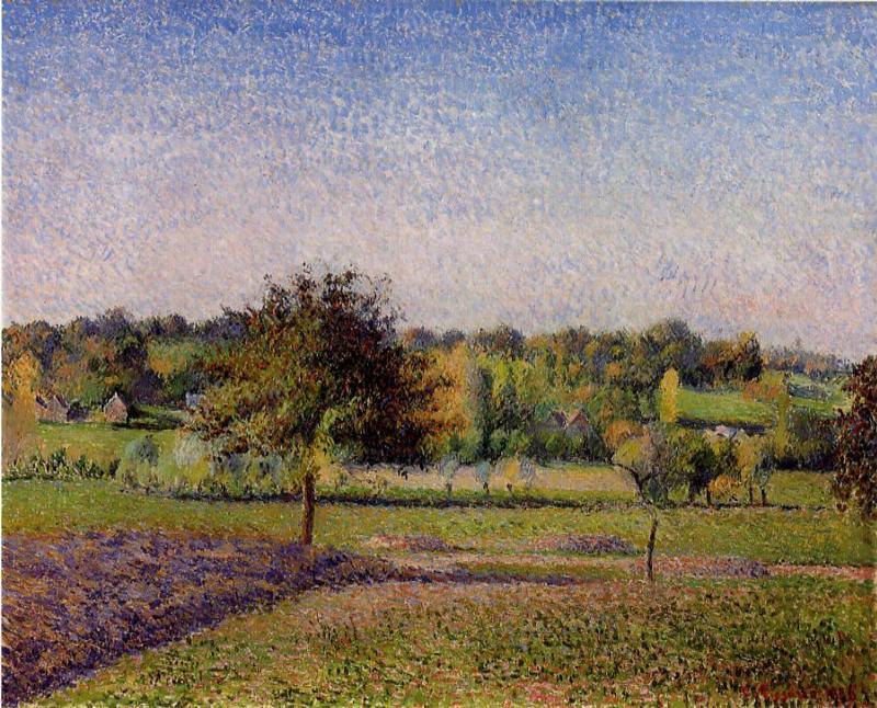 WikiOO.org - Encyclopedia of Fine Arts - Maleri, Artwork Camille Pissarro - Meadows at Eragny