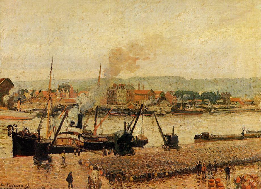 Wikioo.org - The Encyclopedia of Fine Arts - Painting, Artwork by Camille Pissarro - Morning, after the Rain, Rouen