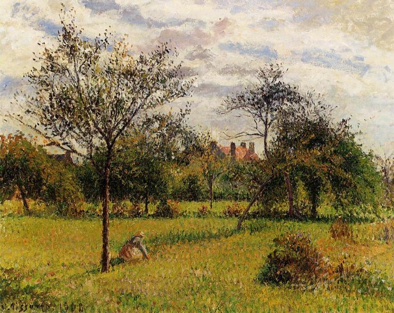 Wikioo.org - The Encyclopedia of Fine Arts - Painting, Artwork by Camille Pissarro - Morning, Autumn Sunlight, Eragny