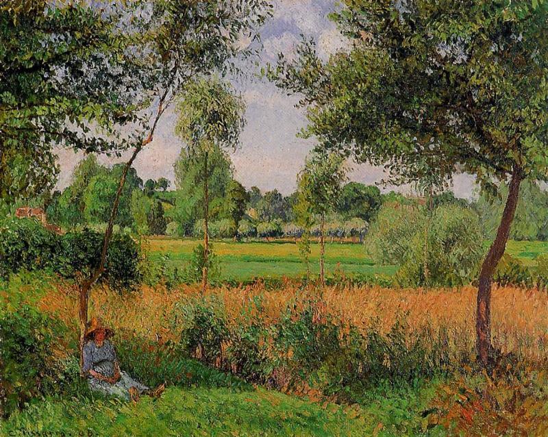 Wikioo.org - The Encyclopedia of Fine Arts - Painting, Artwork by Camille Pissarro - Morning, Sun Effect, Eragny