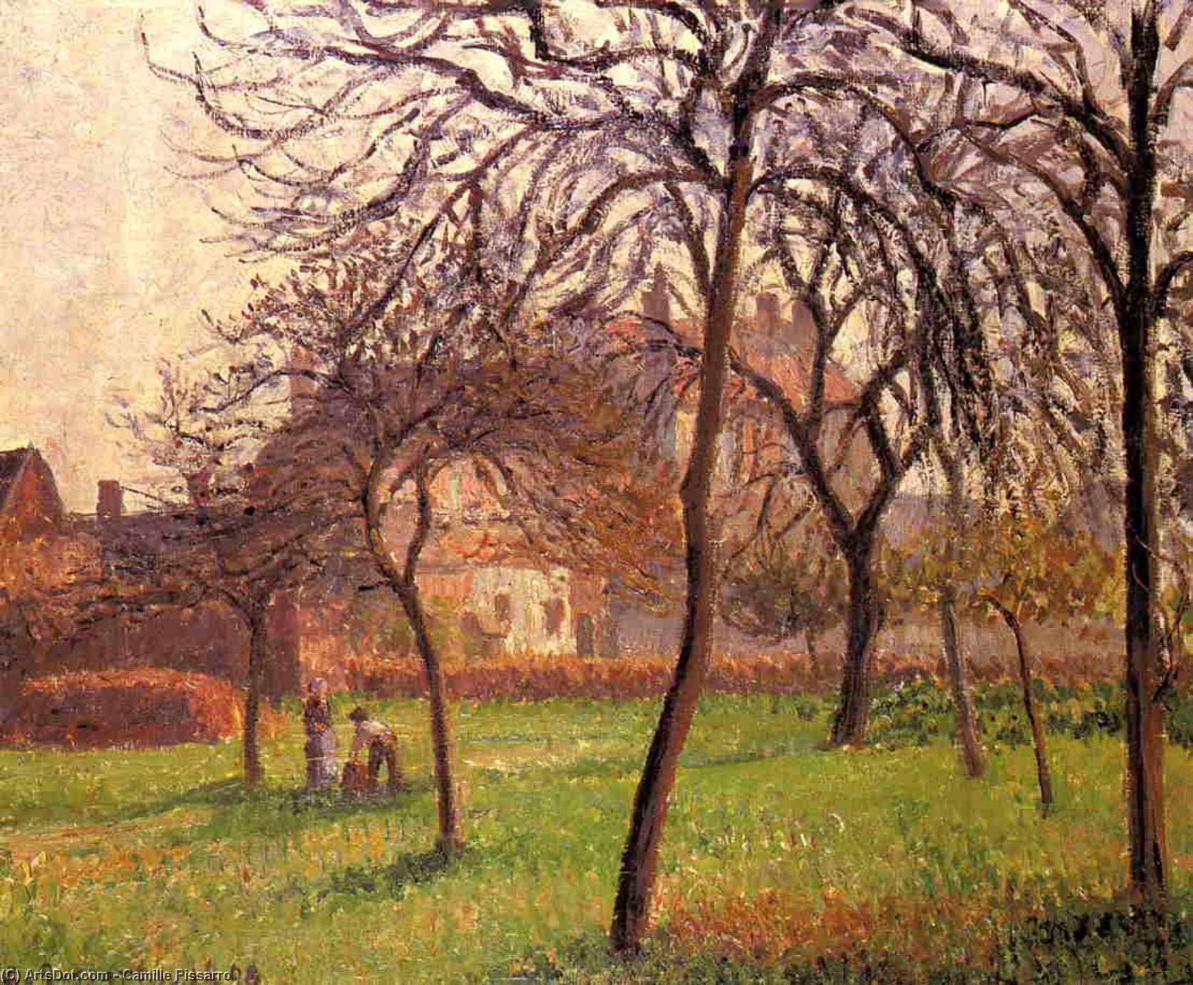 Wikioo.org – La Enciclopedia de las Bellas Artes - Pintura, Obras de arte de Camille Pissarro - Campo Madre Lucien s en Eragny