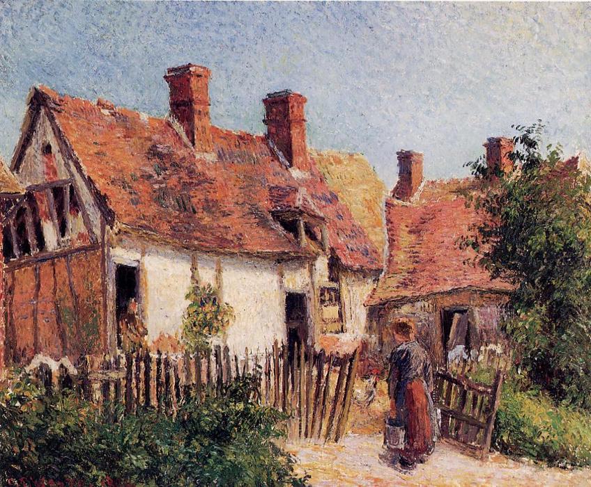 Wikioo.org – L'Encyclopédie des Beaux Arts - Peinture, Oeuvre de Camille Pissarro - vieux maisons à `eragny` 1