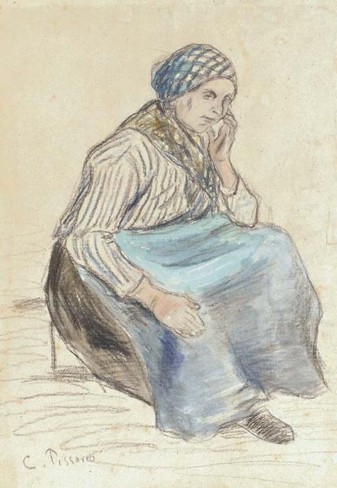 Wikioo.org – L'Enciclopedia delle Belle Arti - Pittura, Opere di Camille Pissarro - Paysanne assise