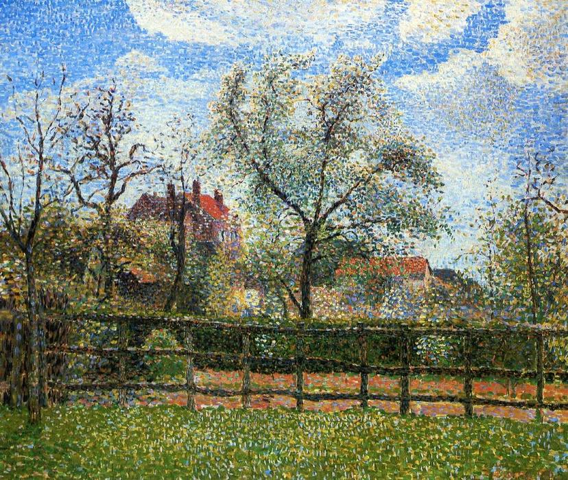 WikiOO.org - Encyclopedia of Fine Arts - Lukisan, Artwork Camille Pissarro - Pear Tress in Bloom, Eragny, Morning