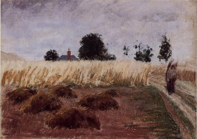 WikiOO.org - Enciklopedija likovnih umjetnosti - Slikarstvo, umjetnička djela Camille Pissarro - Peasant Woman on a Country Road