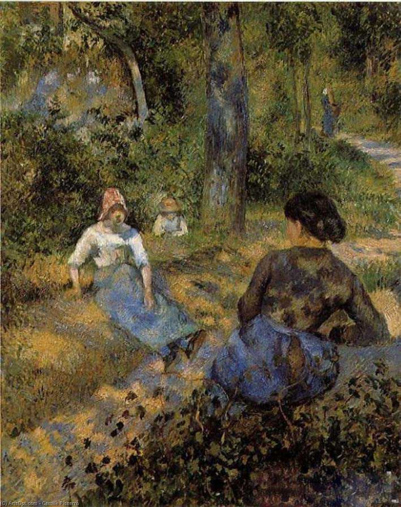 WikiOO.org - Εγκυκλοπαίδεια Καλών Τεχνών - Ζωγραφική, έργα τέχνης Camille Pissarro - Peasants Resting