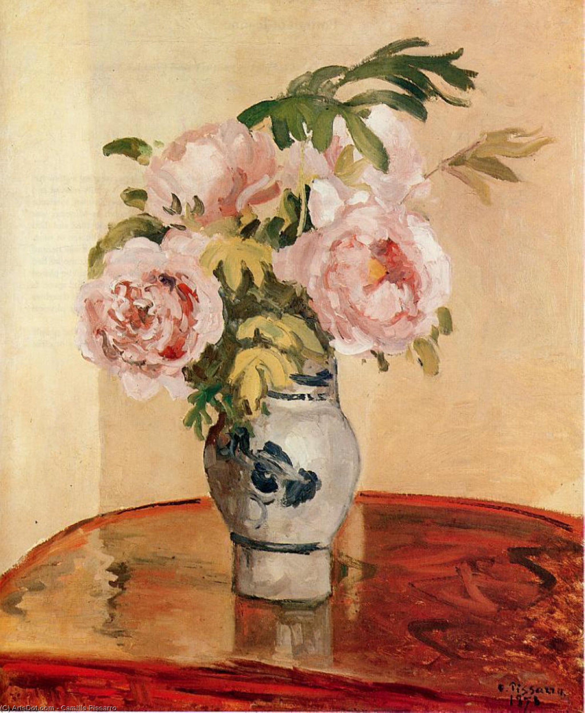 Wikioo.org – La Enciclopedia de las Bellas Artes - Pintura, Obras de arte de Camille Pissarro - rosa peonías