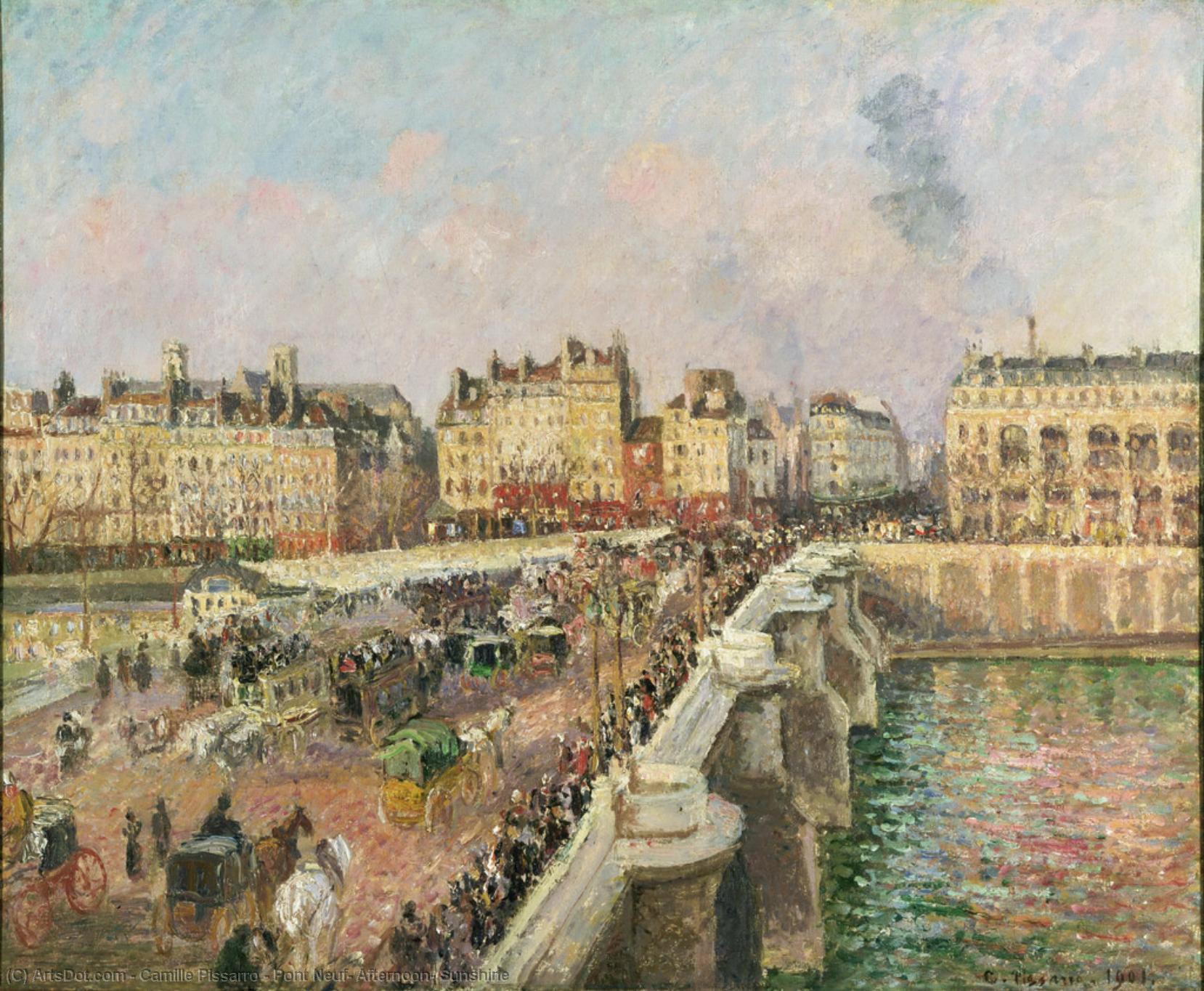 WikiOO.org – 美術百科全書 - 繪畫，作品 Camille Pissarro - 新桥，午后，阳光